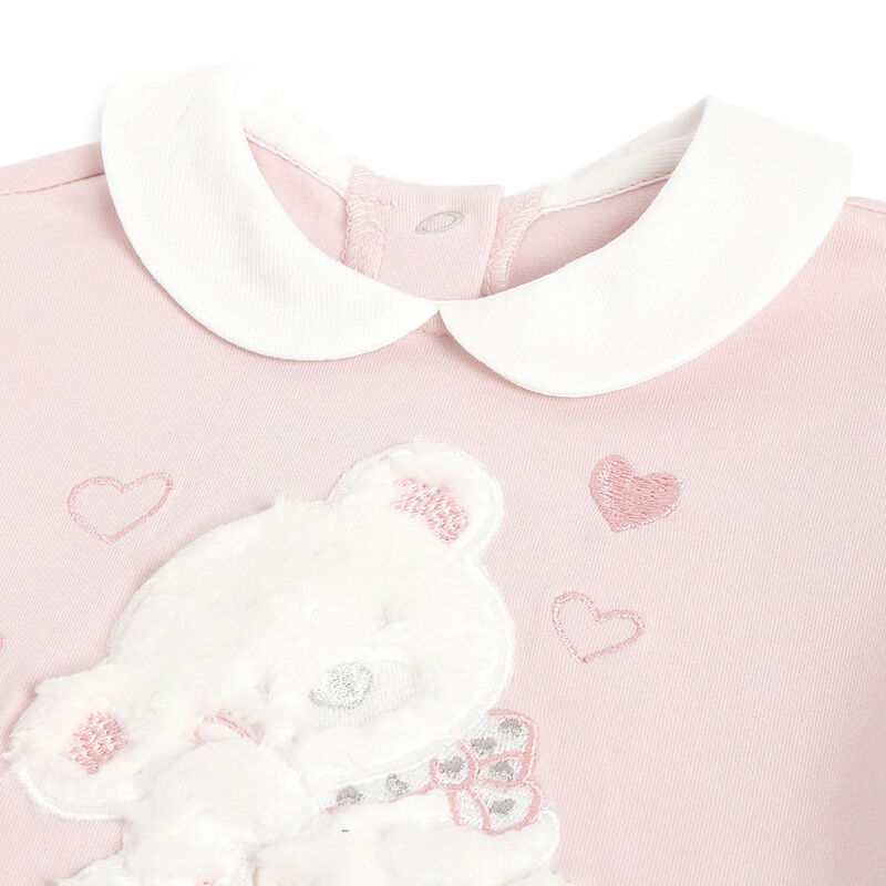 Girls Light Pink Embellished Long Sleeve T-Shirt image number 2